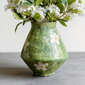 <span class=keywords><strong>Vase</strong></span> en céramique de Jingdezhen peint à la main, glaçure verte, motif floral, décoration de table - Product Image 5