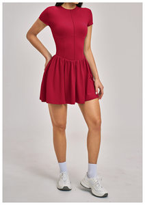 FLT9576 Vêtements de sport à séchage rapide pour femmes, tenue de golf et de gym, tenue de tennis une pièce avec short - Product Image 5