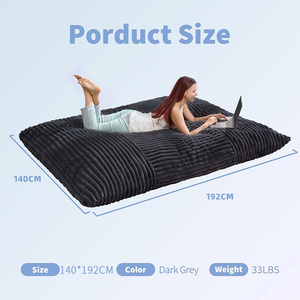 Grand pouf pour adultes canapé-lit rempli <span class=keywords><strong>de</strong></span> mousse à mémoire <span class=keywords><strong>de</strong></span> forme pour salon chambre balcon chaises longues - Product Image 2