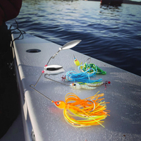 Leurre spinnerbait double lame Willow avec jupe en silicone et jig métallique pour la pêche au bar en eau douce, équipement de pêche, logo personnalisé