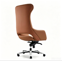 Chaise de bureau exécutive moderne à dossier haut en cuir véritable blanc, ergonomique, pivotante, réglable et inclinable pour le bureau à domicile
