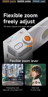 Poignée magnétique pour smartphone M31 avec anneau lumineux LED portable, température de couleur 2500-9000K pour la photographie et la vidéo sur téléphone