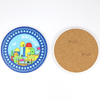 Sous-verres ronds en céramique personnalisés avec logo, réutilisables, souvenirs de pays, pour boissons, vente en gros