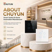 Interrupteur intelligent Tuya WiFi Zigbee Ewelink Matter avec panneau en verre, étanche, compatible Tuya/Alexa/Google, sans fil neutre