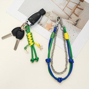 Cadena de Lujo Original Inspirada en Miu para Colgar en el <span class=keywords><strong>Bolso</strong></span>, Llavero de Cuero Moderno con Colgante Hecho a Mano Estilo INS - Product Image 1