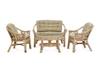 Ensemble de salon en rotin style côtier, canapé et fauteuils capitonnés, mobilier moderne pour salon, pour l'ameublement de la maison