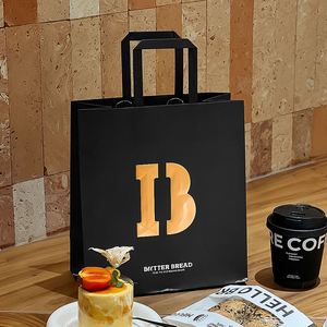 Bolsas de Papel Kraft con Estampado en Caliente Ecológicas y Personalizadas para Café, Repostería, Pan, Comida para Llevar y Embalaje de Regalos - Product Image 5