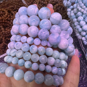 Bracciale all'ingrosso con perle di Larimar 3A in pietra naturale, accessorio gioiello con gemme, <span class=keywords><strong>bracciali</strong></span> con perle di cristallo per <span class=keywords><strong>uomo</strong></span> e donna - Product Image 5