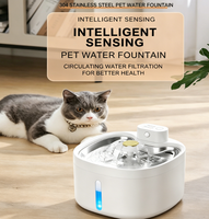 Tempat Minum Hewan Peliharaan Pintar 3 Mode Aliran Air 304 Stainless Steel Dispenser Air Kucing Otomatis Nirkabel Aktif dengan Gerakan