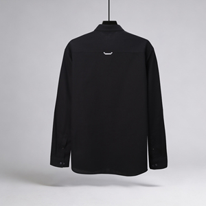 High Class <b>Men</b>’s Black <b>Casual</b> <b>Long</b> <b>Sleeve</b> <b>Shirt</b> Cotton Fabric Summer Fashion Wear - Product Image 2