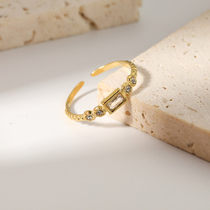 Cubo pequeño de acero inoxidable chapado en oro, diseño ajustable de apertura de diamante blanco y azúcar, estilo NS 18K - Product Image 4