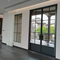 Porte à battant en alliage d'aluminium à rupture de pont thermique, design français, norme européenne, pour villa, appartement et entrepôt extérieurs