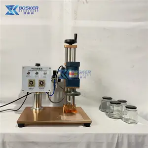 BSK-X03 Honey Sauce Glass Bottle Semi Automatic Single Head Capping Machine is Applied to Chemicals Cosmetics Foods Etc