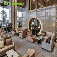 Ensemble de canapés à dossier haut pour hall d'hôtel, mobilier de villa moderne, aménagement personnalisé des espaces publics, solution complète pour hôtels étoilés