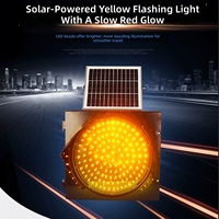 Feux clignotants solaires jaunes sans fil IP65 de 400 mm, personnalisables et de haute qualité, pour la signalisation d'ensembles scolaires et de chantiers