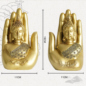 Populaire Feng Shui Style Résine Religieux <span class=keywords><strong>Bouddha</strong></span> Statue <span class=keywords><strong>Main</strong></span> Forme Bureau Table Décoration pour Méditation Ornements Décor À La Maison - Product Image 2