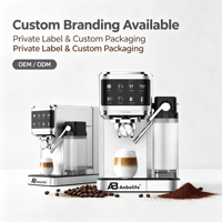 Cafetera Espresso Semiautomática con Pantalla Táctil Eléctrica, Jarra de Leche Independiente, Máquina de Latte/Cappuccino de un Toque, Superventas