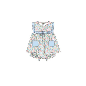 SR3756 CUSTOM Infant <b>baby</b> pink plaid cross kids wholesale romper short sleeve <b>jumpsuit</b> girl bubble - Product Image 3