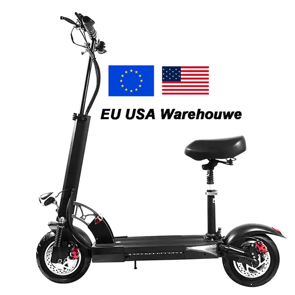 यूरोपीय संघ संयुक्त राज्य अमेरिका 800W 15ah लंबी दूरी 10 इंच ई स्कूटर 50kmh तेजी से लात सीट के साथ वयस्कों इलेक्ट्रिक स्कूटर
