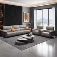 Sofá de Cuero PU Más Vendido, Estructura de Madera Maciza, Cojín Acolchado, Diseño Moderno, Sofá de Oficina para 3 Personas, para Hogar y Sala de Estar