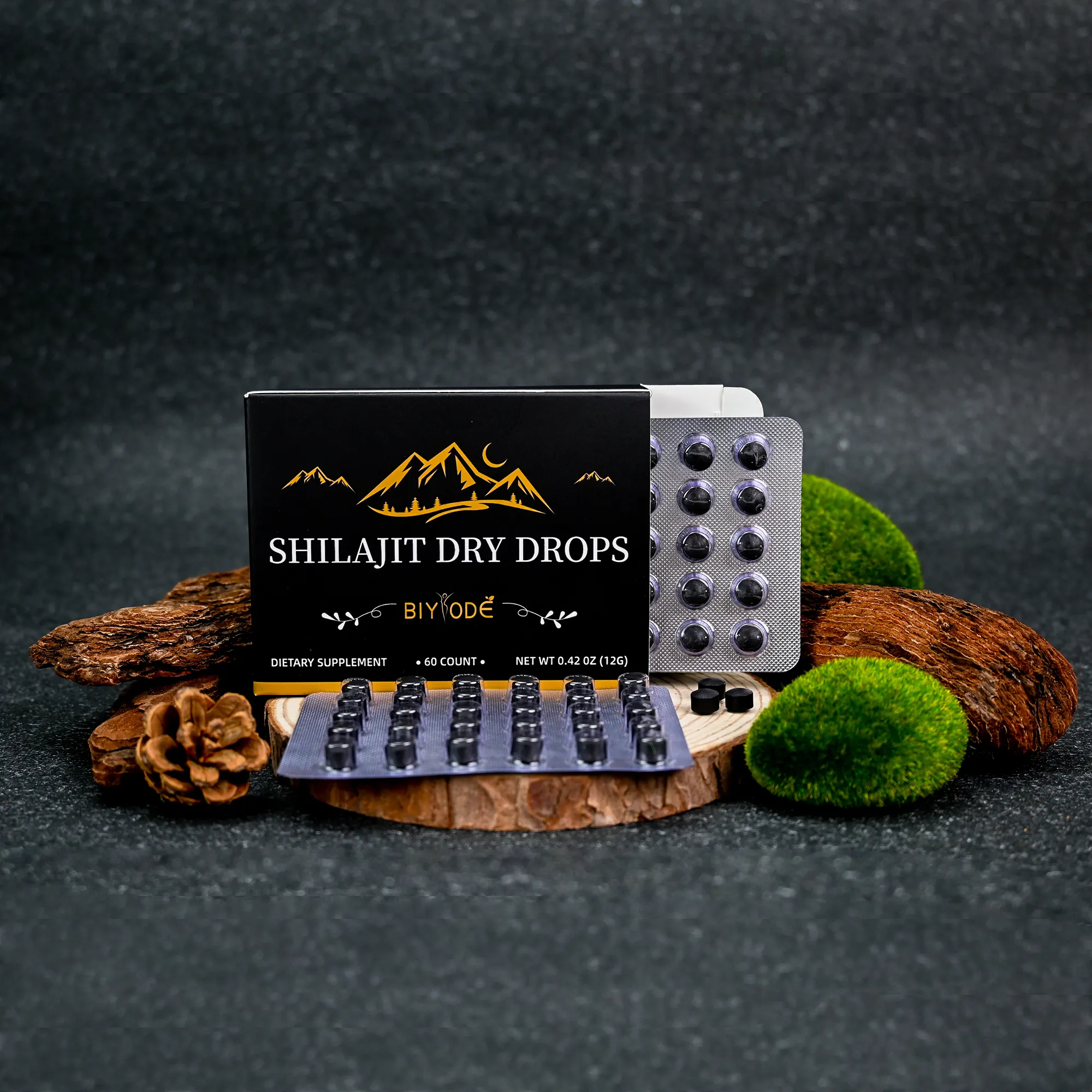 GMP usine de gros personnalisé oem pilules de shilajit de l'himalaya comprimés
