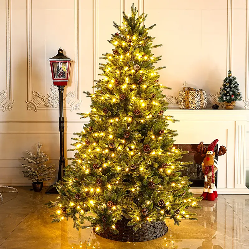2024 Creative Flocking Mini Christmas Tree Hot Selling LED PVC Desktop Decorations