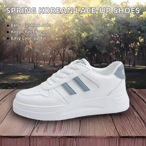 Zapatos Deportivos para Mujer con Cordones, Transpirables, con Suela Gruesa de Goma, Zapatillas Blancas para Dama - Product Image 2