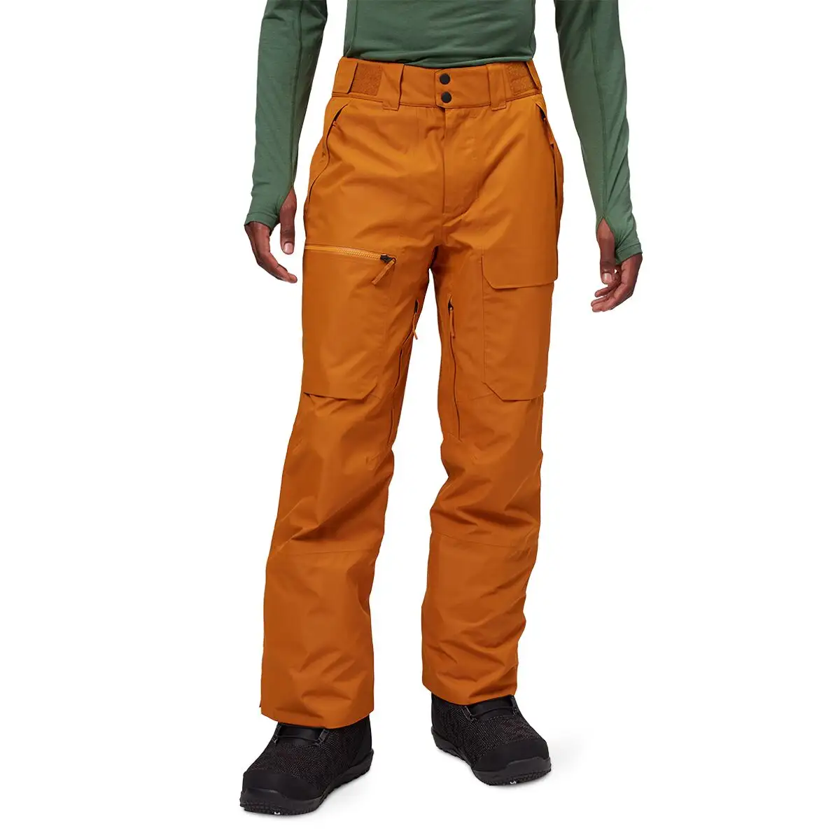 Membrana de dos capas para hombre, pantalones con cremallera interna, resistente al agua, para nieve pesada y esponjosa