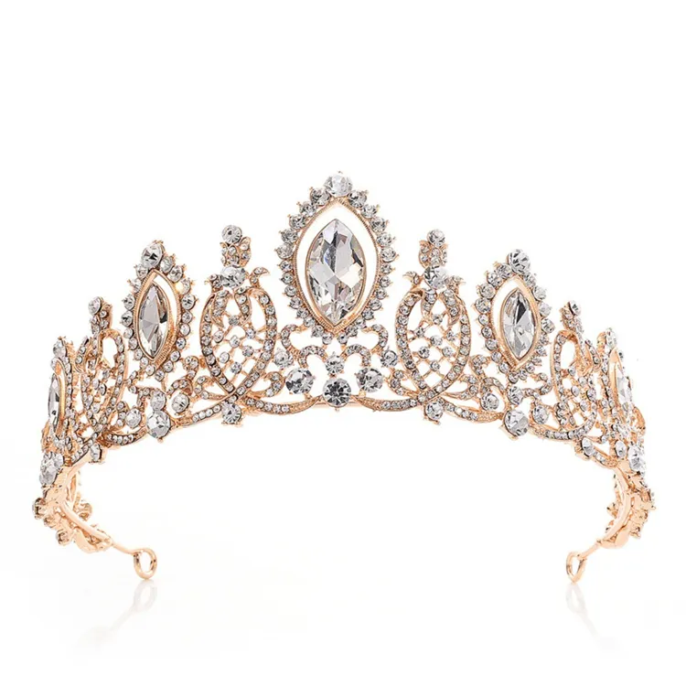 Sierlijke Horse Eye Crystal Rhinestone Bridal Accessoires Kroon Voor Uitvoeren Verjaardagsfeestje Haar Accessoires