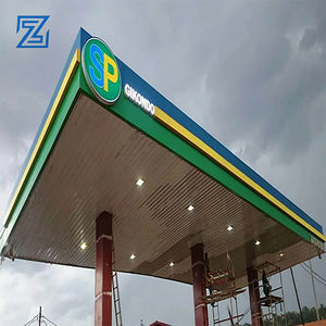 중국 ZZC 공간 프레임 철강 구조 주유소 캐노피 건설 가격 판매 주유소 지붕 - Product Image 4