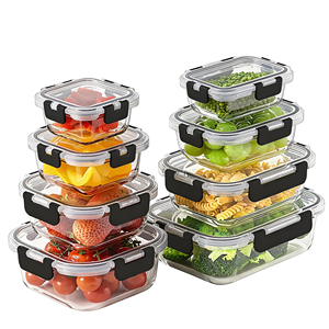 Glass Meal Prep Containers with Lids Glass Food Storage Containers Airtight Lunch Containers Lunch <b>Box</b> Snap <b>Locking</b> Lids - Product Image 1