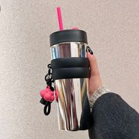 Tasse thermos avec poignée Tasse à café en acier inoxydable 316 New Ice Bully Cup Water Cup with Straw Grande capacité Car Travel Cup