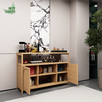 Buffet de rangement en bambou pour salle à manger, meuble de cuisine, armoire à vaisselle avec étagères, style moderne