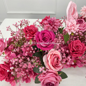 Camino de Mesa Floral Personalizado de Fábrica DKB, Decoración para Recepción de Bodas, Camino de Mesa con Flores Artificiales, Hileras de Flores Largas - Product Image 6