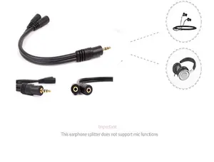 3.5Mm Dc Kabel Vergulde Koptelefoon Split Adapter Met Twee Koptelefoonpoorten