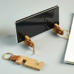 Creative Lazy Phone <b>Holder</b> Beechwood Portable Desk Stand For Mobile Phone <b>Tablet</b> - Product Image 1