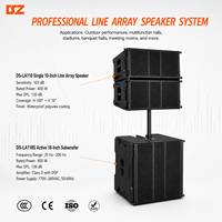 Enceintes Line Array Actives Pleine Gamme 2 Voies 10 Pouces DSZ DS-LA110+DS-LA118S, Coque Métallique, Contreplaqué de Bouleau Multi-Couches, Garantie 1 An