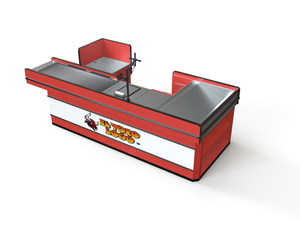 Mostrador de Caja Personalizado ODM de Múltiples Niveles para <span class=keywords><strong>Supermercado</strong></span> con Estante Integrado para Dulces para Compras de Impulso - Product Image 6