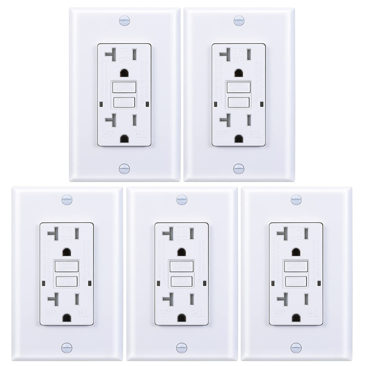 US Local Shipping <strong>20</strong> <strong>Amp</strong> GFCI <strong>Outlet</strong> Tamper-Resistant GFI Receptacle with LED Indicator Decorator Wall Plates