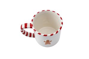 Mug en céramique festif et adorable avec poignée en forme de bonhomme en pain d'épices et de canne en sucre – Tasse à café compatible micro-ondes pour boissons de Noël et cadeaux - Product Image 5