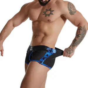 Boxer pour hommes, sous-vêtements transparents et Sexy pour hommes, caleçons amples et multicolores, vente en gros
