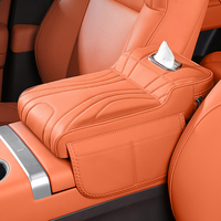 Coussin d'accoudoir de voiture amélioré avec porte-mouchoirs et poche de rangement, coussin surélevé en cuir PU, compatible avec BYD, Toyota