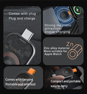 El mejor cargador inalámbrico magnético con diseño transparente elegante, cargador de reloj inteligente portátil compacto tipo C <span class=keywords><strong>para</strong></span> hombres, mujeres y niños - Product Image 3