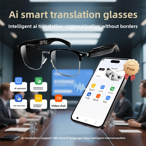 MZT F20 Nouvelles lunettes intelligentes de traduction AI Bluetooth 100 langues Traduction en <span class=keywords><strong>temps</strong></span> réel <span class=keywords><strong>Écoute</strong></span>r de la musique Appeler Lunettes intelligentes - Product Image 2