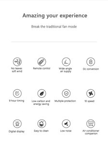 <span class=keywords><strong>Ventilador</strong></span> de pedestal y <span class=keywords><strong>Torre</strong></span> sin aspas de 10 engranajes del fabricante de China con control remoto digital para refrigeración por aire - Product Image 4