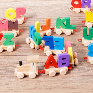 Tren <span class=keywords><strong>de</strong></span> <span class=keywords><strong>Madera</strong></span> Educativo para Niños, Juego <span class=keywords><strong>de</strong></span> Ensamblaje <span class=keywords><strong>de</strong></span> <span class=keywords><strong>Letras</strong></span> <span class=keywords><strong>de</strong></span> 26 Piezas, Tren <span class=keywords><strong>de</strong></span> <span class=keywords><strong>Madera</strong></span> Pintado a Color con Certificación EN71 - Product Image 4