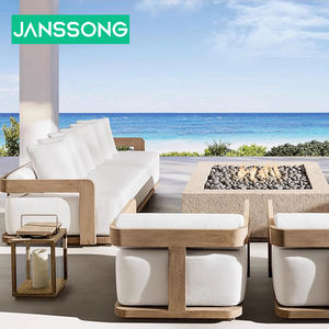 أثاث حديقة حديثة من خشب الساج ، أريكة فخمة من الوسائد ، أثاث فناء خارجي - Product Image 2