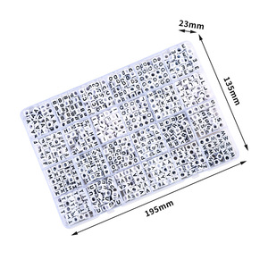 Ensemble de perles en acrylique, 24 carrés, 1200 pièces, pour la fabrication de bijoux, accessoires artisanaux DIY - Product Image 4