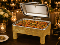 9,0L Rechteckiger Hydraulischer Chafing Dish aus Edelstahl mit Gerilltem Rolltop – Buffet-Speisenwärmer für Hotel- und Restaurant-Hauptgerichte
