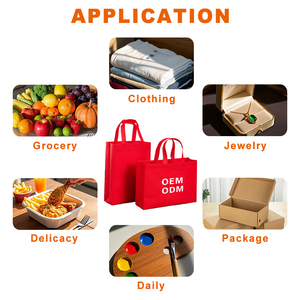 Eco <span class=keywords><strong>PP</strong></span> <span class=keywords><strong>spunbond</strong></span> không dệt Túi tái sử dụng 80gms 90gsm 100gsm không dệt <span class=keywords><strong>pp</strong></span> Túi hàng tạp hóa lớn không dệt túi với logo tùy chỉnh in - Product Image 4